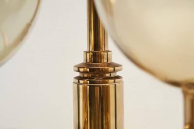 Hans Agne Jakobsson Hans Agne Jakobsson Brass Wall Lamp with Smoked Glass Shades Sweden 1960s