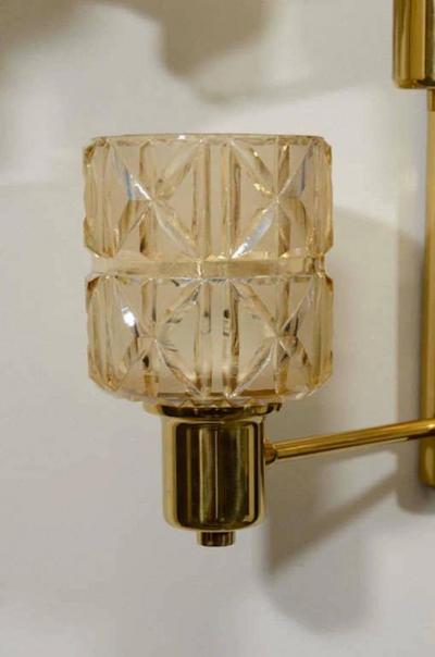 Hans Agne Jakobsson Hans Agne Jakobsson Brass and Crystal Sconces