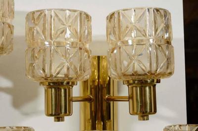 Hans Agne Jakobsson Hans Agne Jakobsson Brass and Crystal Sconces
