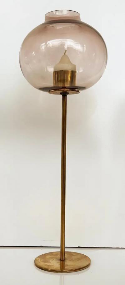 Hans Agne Jakobsson Hans Agne Jakobsson Brass and Glass Candlesticks for AB Sweden c1970s Set 3
