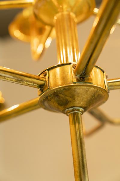 Hans Agne Jakobsson Hans Agne Jakobsson Chandelier Model T434 15 in Brass and Glass Sweden 1960s