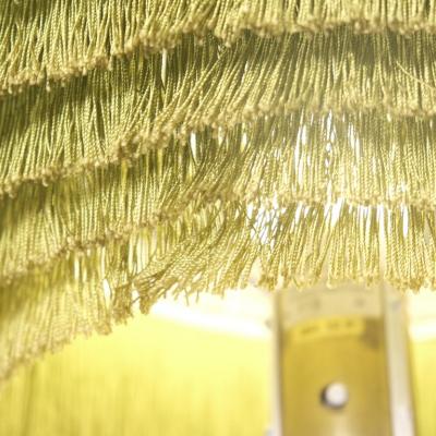 Hans Agne Jakobsson Hans Agne Jakobsson Floor Lamp Model G100 Brass Green Fringes Markaryd 1960s