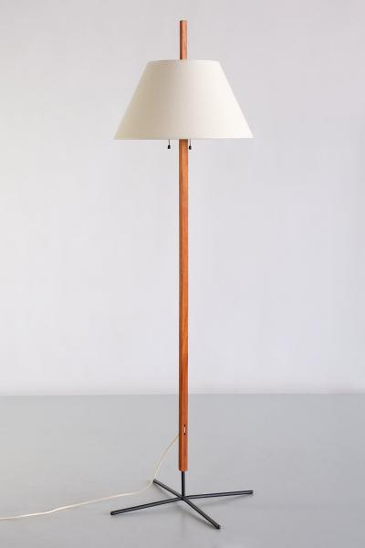 Hans Agne Jakobsson Hans Agne Jakobsson G35 Floor Lamp in Teak and Iron Markaryd Sweden 1960s