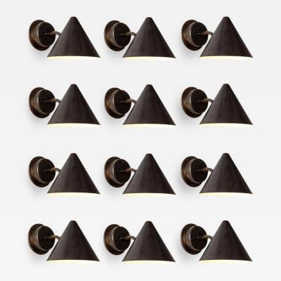 Hans Agne Jakobsson Hans Agne Jakobsson Mini Tratten Patinated Brass Outdoor Sconces