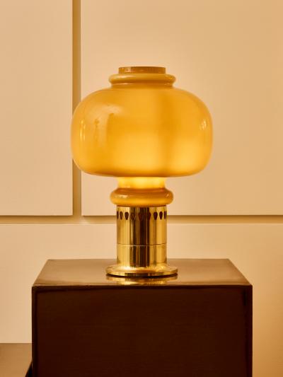 Hans Agne Jakobsson Hans Agne Jakobsson Oplight Model 20162 Table Lamp in Amber Glass