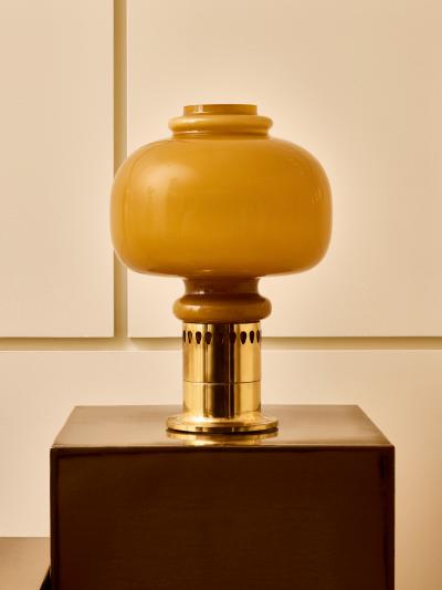 Hans Agne Jakobsson Hans Agne Jakobsson Oplight Model 20162 Table Lamp in Amber Glass