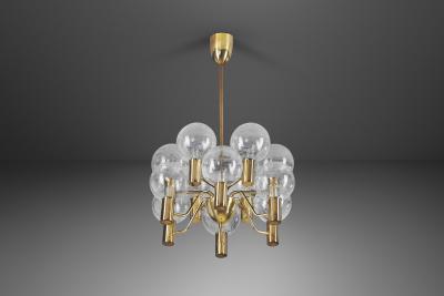Hans Agne Jakobsson Hans Agne Jakobsson Patricia T372 12 Chandelier for Markaryd Sweden 1960s