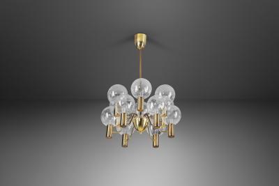 Hans Agne Jakobsson Hans Agne Jakobsson Patricia T372 12 Chandelier for Markaryd Sweden 1960s