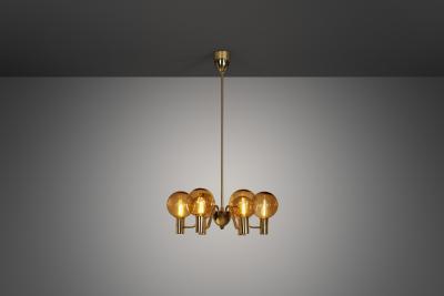 Hans Agne Jakobsson Hans Agne Jakobsson Patricia T372 6 Glass Chandelier Sweden 1960s
