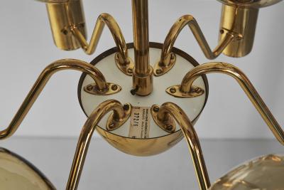 Hans Agne Jakobsson Hans Agne Jakobsson Patricia T372 6 Glass Chandelier Sweden 1960s