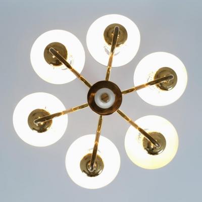 Hans Agne Jakobsson Hans Agne Jakobsson Perforated Brass Chandelier Model T 526 for Markaryd 1960s