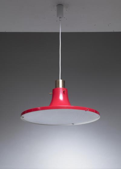 Hans Agne Jakobsson Hans Agne Jakobsson Red Metal Pendant Sweden 1960s