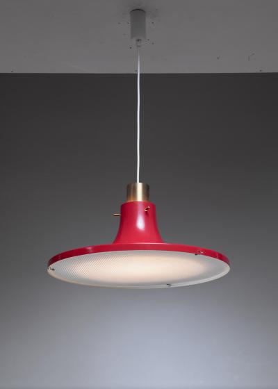 Hans Agne Jakobsson Hans Agne Jakobsson Red Metal Pendant Sweden 1960s