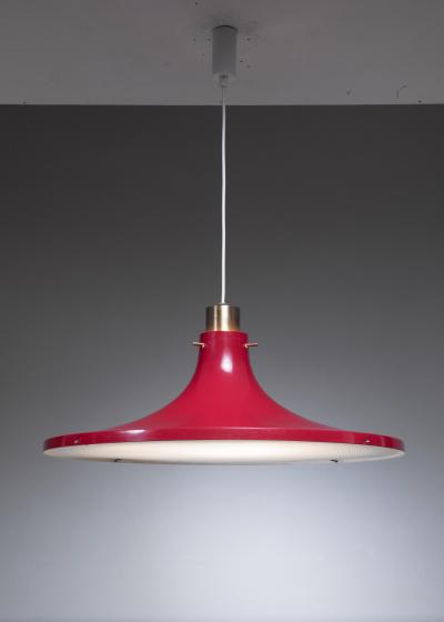 Hans Agne Jakobsson Hans Agne Jakobsson Red Metal Pendant Sweden 1960s