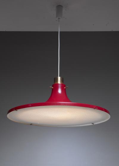 Hans Agne Jakobsson Hans Agne Jakobsson Red Metal Pendant Sweden 1960s