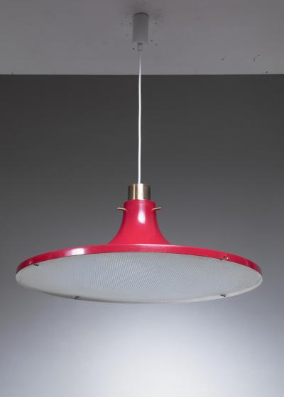 Hans Agne Jakobsson Hans Agne Jakobsson Red Metal Pendant Sweden 1960s