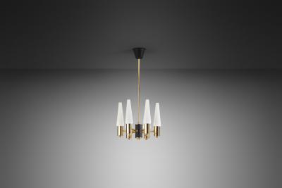 Hans Agne Jakobsson Hans Agne Jakobsson Six Armed Chandelier for AB Markaryd attr Sweden 1960s