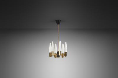Hans Agne Jakobsson Hans Agne Jakobsson Six Armed Chandelier for AB Markaryd attr Sweden 1960s