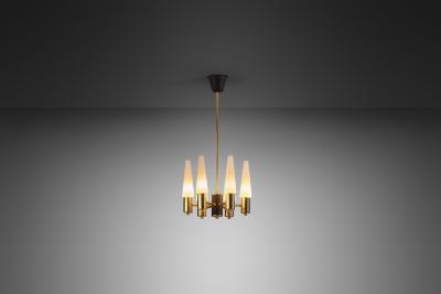 Hans Agne Jakobsson Hans Agne Jakobsson Six Armed Chandelier for AB Markaryd attr Sweden 1960s