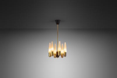Hans Agne Jakobsson Hans Agne Jakobsson Six Armed Chandelier for AB Markaryd attr Sweden 1960s