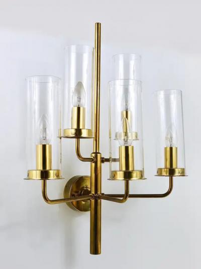 Hans Agne Jakobsson Hans Agne Jakobsson Sonata Midcentury 5 Armed Sconce Wall Light Markaryd 1960