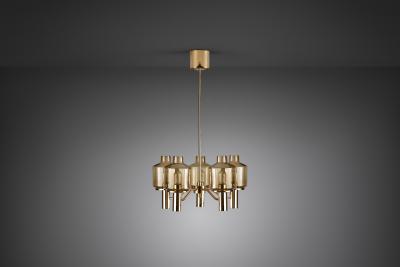 Hans Agne Jakobsson Hans Agne Jakobsson T507 Chandelier for Markaryd Sweden 1960s