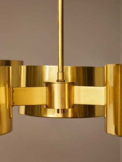 Hans Agne Jakobsson Hans Agne Jakobsson Three Arm Brass Chandeliers for AB Markaryd Sweden