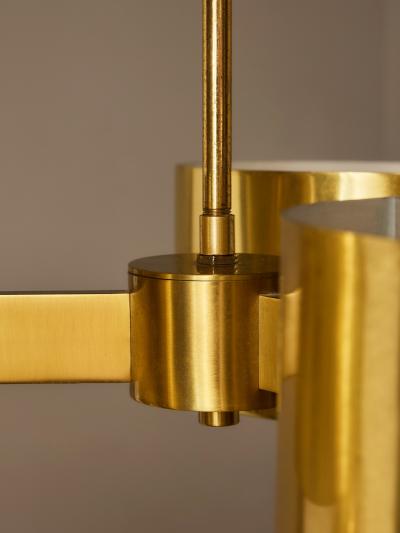 Hans Agne Jakobsson Hans Agne Jakobsson Three Arm Brass Chandeliers for AB Markaryd Sweden