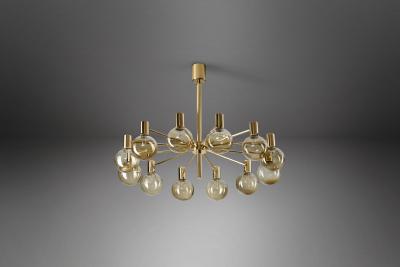 Hans Agne Jakobsson Hans Agne Jakobsson Twelve Light Chandelier Sweden 1950s