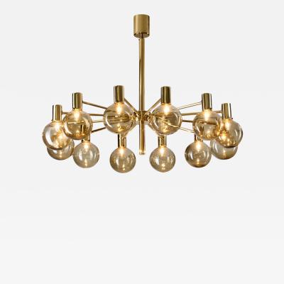 Hans Agne Jakobsson Hans Agne Jakobsson Twelve Light Chandelier Sweden 1950s