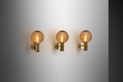 Hans Agne Jakobsson Hans Agne Jakobsson V 149 Set of 3 Wall Sconces for AB Markaryd Sweden 1960s
