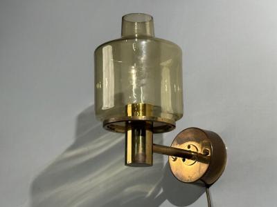 Hans Agne Jakobsson Hans Agne Jakobsson Wall Light Brass Glass Sweden 1960s