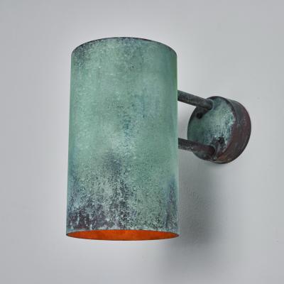 Hans Agne Jakobsson Large Hans Agne Jakobsson C 627 Rulle Verdigris Patinated Outdoor Sconce