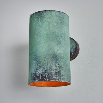 Hans Agne Jakobsson Large Hans Agne Jakobsson C 627 Rulle Verdigris Patinated Outdoor Sconce