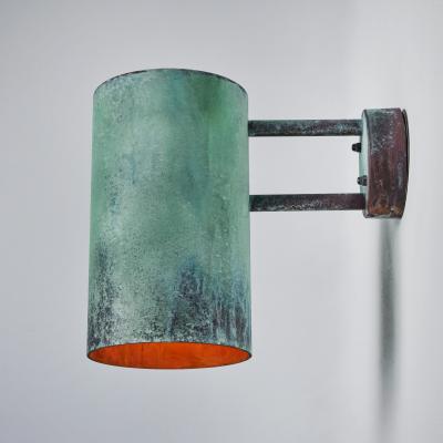 Hans Agne Jakobsson Large Hans Agne Jakobsson C 627 Rulle Verdigris Patinated Outdoor Sconce