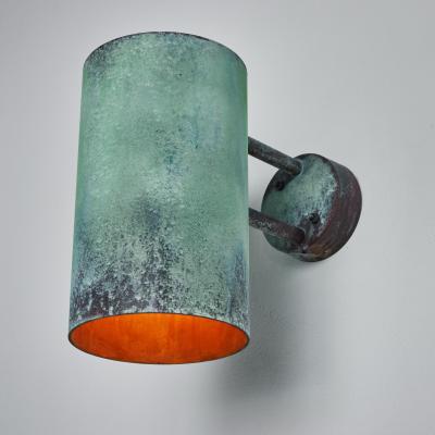 Hans Agne Jakobsson Large Hans Agne Jakobsson C 627 Rulle Verdigris Patinated Outdoor Sconce