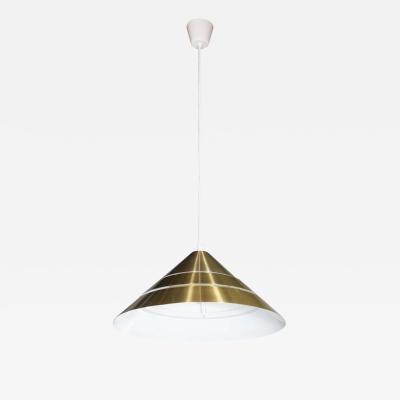 Hans Agne Jakobsson Mid Century Brass Cone Ceiling Pendant by Hans Agne Jakobsson