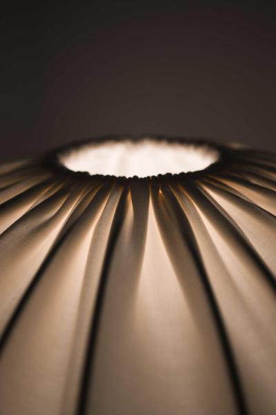 Hans Agne Jakobsson Mid Century Floor Lamp in Brass Fabric by Hans Agne Jakobsson 1950s