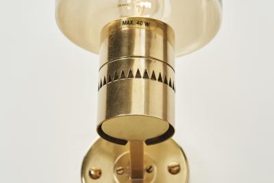 Hans Agne Jakobsson Model V 220 Brass Wall Lamp by Hans Agne Jakobsson Sweden 1960s
