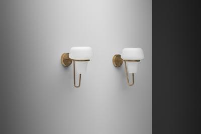 Hans Agne Jakobsson Pair of Brass Wall Lights by Hans Agne Jakobsson Sweden 2nd half of the 20th C