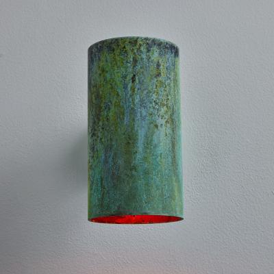 Hans Agne Jakobsson Pair of Hans Agne Jakobsson C627 110 Rulle Verdigris Patinated Outdoor Sconces