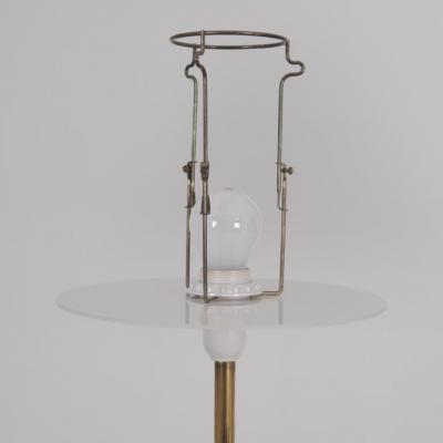 Hans Agne Jakobsson Pair of Hans Agne Jakobsson Floor Lamp in Brass Rattan Markaryd Sweden 1970s