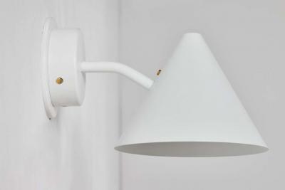 Hans Agne Jakobsson Pair of Hans Agne Jakobsson Mini Tratten Outdoor Sconces in White