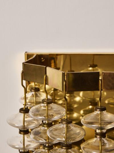 Hans Agne Jakobsson Pair of Hans Agne Jakobsson Model V 258 Estrella Brass and Glass Wall Sconces