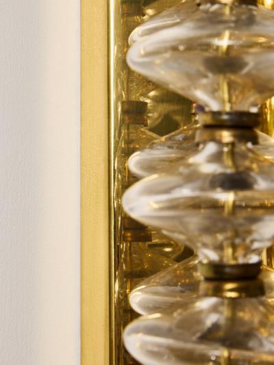 Hans Agne Jakobsson Pair of Hans Agne Jakobsson Model V 258 Estrella Brass and Glass Wall Sconces