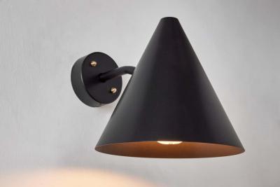 Hans Agne Jakobsson Pair of Hans Agne Jakobsson Tratten Outdoor Sconces in Black