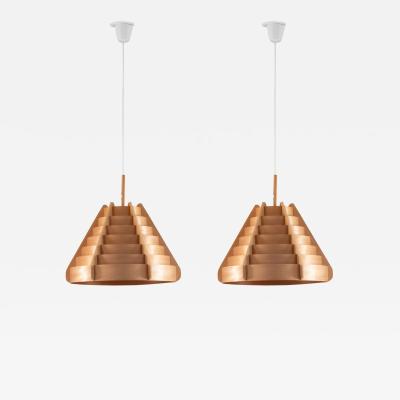 Hans Agne Jakobsson Pair of Scandinavian Pendants in Pine by Hans Agne Jakobsson