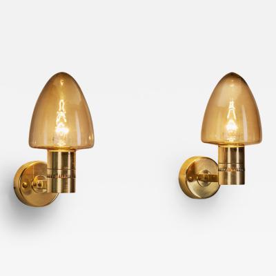 Hans Agne Jakobsson Pair of V 220 Brass Wall Sconces by Hans Agne Jakobsson Sweden 1960s