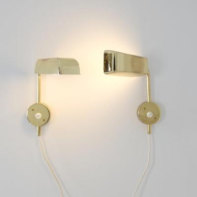 Hans Agne Jakobsson Pair of Vintage Hans Agne Jakobsson Adjustable Brass Scones C2796 1 Sweden 1970s