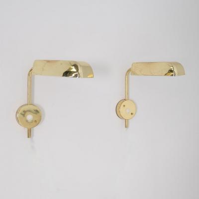 Hans Agne Jakobsson Pair of Vintage Hans Agne Jakobsson Adjustable Brass Scones C2796 1 Sweden 1970s